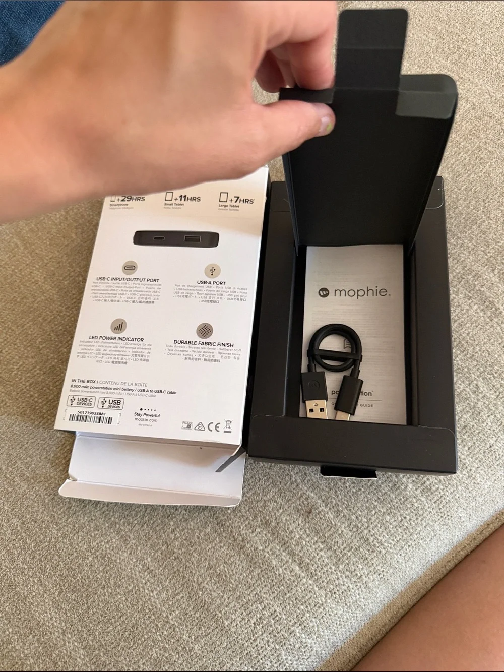Mophie Powerstation 8000mAh Portable Battery with USB-C / USB-A Port -Space Gray - Picture 3 of 3